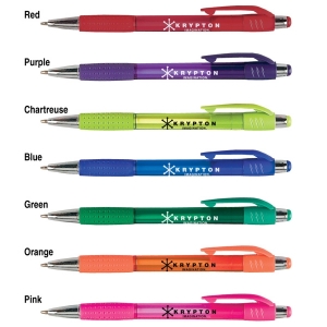 Krypton Translucent Ballpoint Pen With Grip